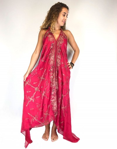 Fuchsia Saree Dress